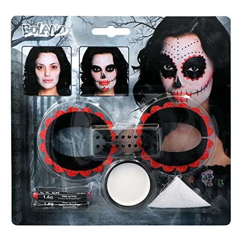 Boland 45088 - Schminkset Day of the Dead, mehrteiliges Make-Up Set für Karneval oder Halloween, Schminke für Faschingskostüme von Boland