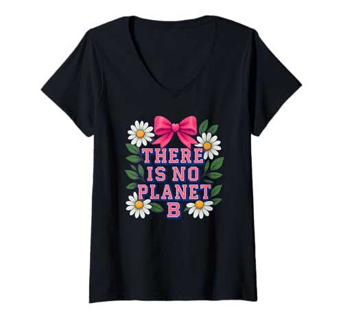 Damen Kein umweltbewusstes Design von Planet B T-Shirt mit V-Ausschnitt von Bold Coquette Activist Apparel