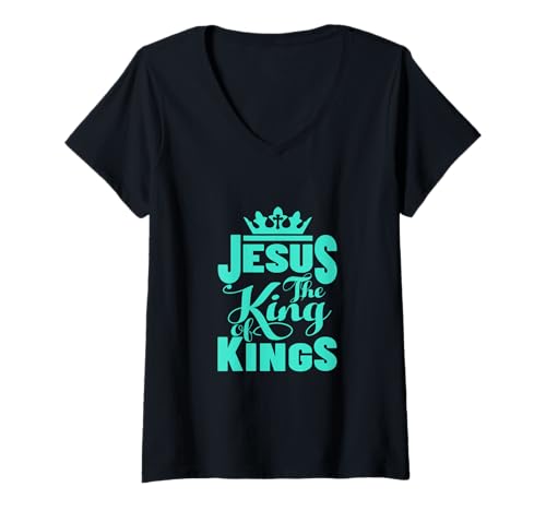 Damen Jesus is My King – Bold Faith and Strength Design T-Shirt mit V-Ausschnitt Damen Jesus is My King – Bold Faith and Strength Design T-Shirt mit V-Ausschnitt von Bold Faith and Strength Design