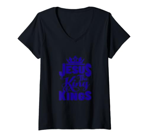 Damen Jesus is My King – Bold Faith and Strength Design T-Shirt mit V-Ausschnitt Damen Jesus is My King – Bold Faith and Strength Design T-Shirt mit V-Ausschnitt von Bold Faith and Strength Design