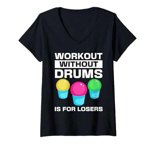 Damen Lustiges Fitnessdesign für Workout-Trommeln T-Shirt mit V-Ausschnitt Damen Lustiges Fitnessdesign für Workout-Trommeln T-Shirt mit V-Ausschnitt von Bold Fitness Vibes
