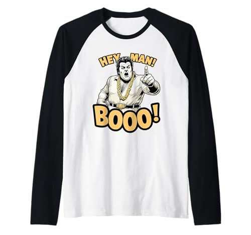 Lustiger Hey Man Boo Style Retro Bühnenkunst Raglan von Bold Ghostly Rocker Costume Throwback Design Vibes