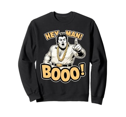 Lustiger Hey Man Boo Style Retro Bühnenkunst Sweatshirt von Bold Ghostly Rocker Costume Throwback Design Vibes