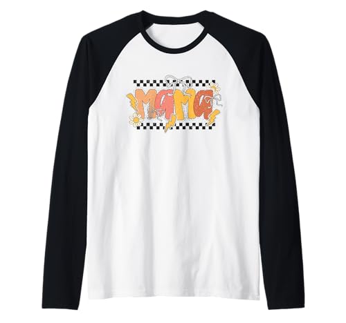 Bold MAMA Hemd Floral Bolt Kariert Blumen Retro Grafik Raglan von Bold Lightning MAMA Tee Shirts for Cool Moms