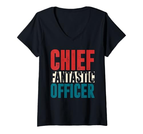Damen Chief Fantastic Officer Grafikdesign T-Shirt mit V-Ausschnitt Damen Chief Fantastic Officer Grafikdesign T-Shirt mit V-Ausschnitt von Bold Statement Designs