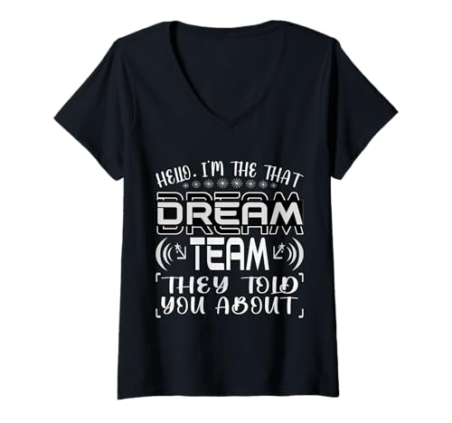 Damen Lustiges Dream Team Zitat - Guess Who They Warned You About T-Shirt mit V-Ausschnitt Damen Lustiges Dream Team Zitat - Guess Who They Warned You About T-Shirt mit V-Ausschnitt von Bold Team Vibes – Cool Office Statement Apparel