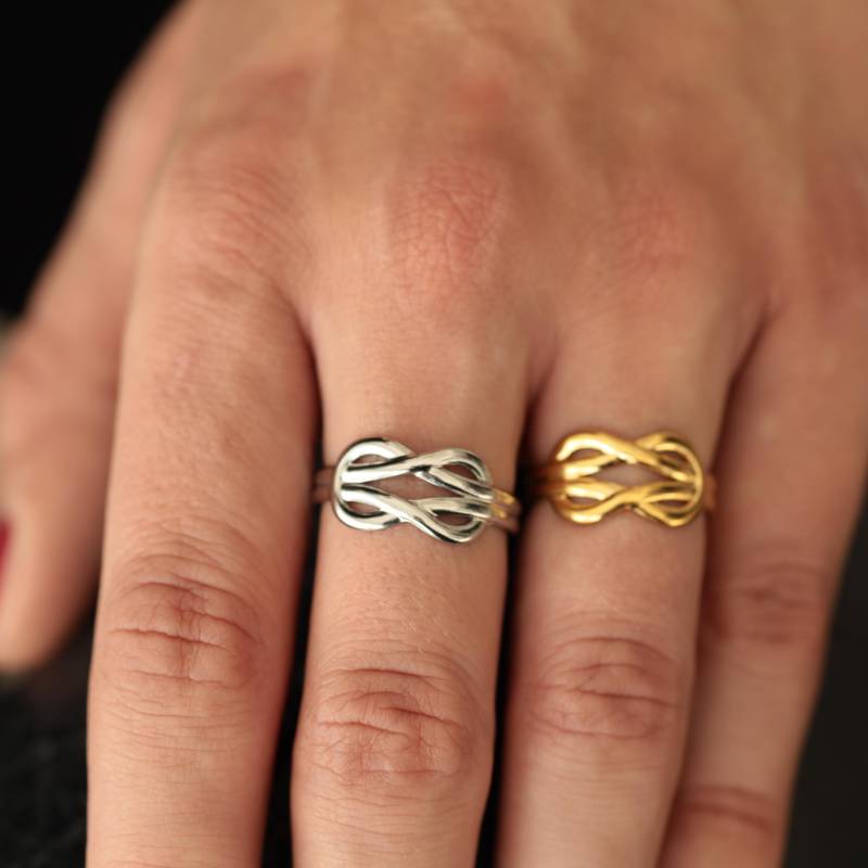 Unendlich Liebe Knot Ringe Verstellbare Edelstahl Ringe Set Silber Oder 18K Vergoldet von Bold5Jewels