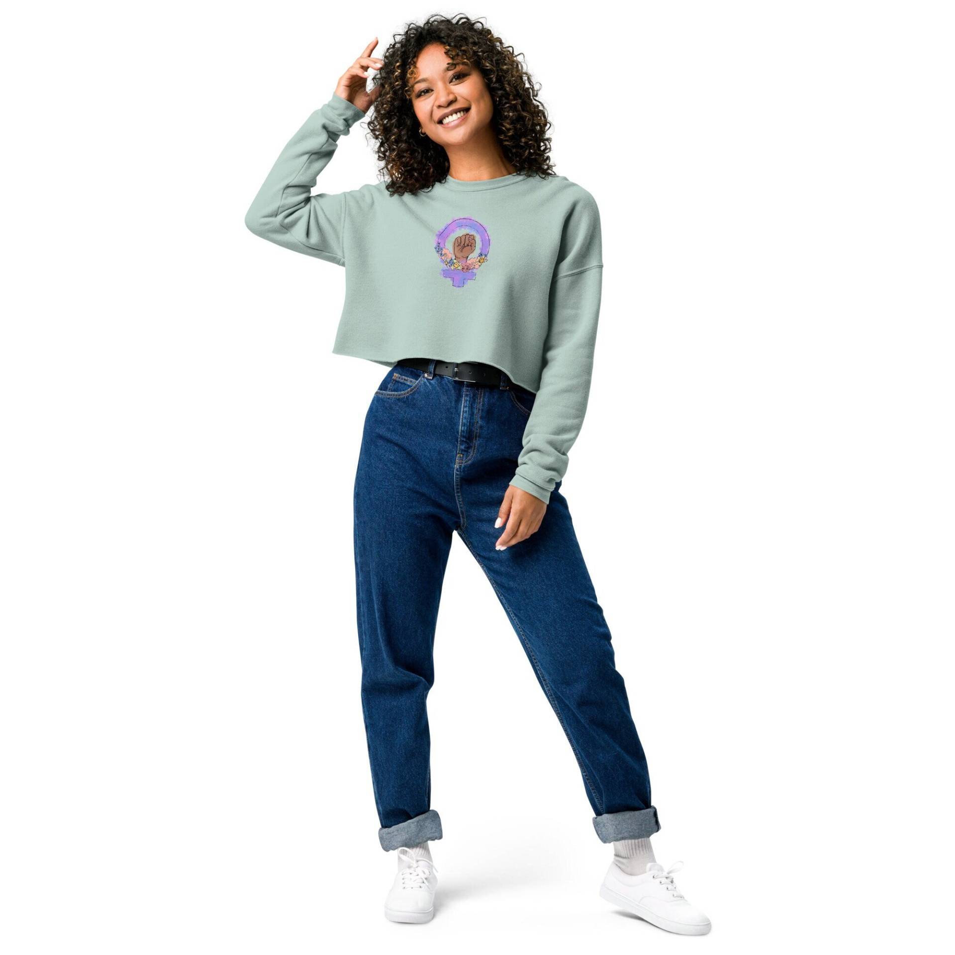 Sweatshirt Fist & Blumen Sweatshirt Fist & Blumen von BoldandBrightDesigns