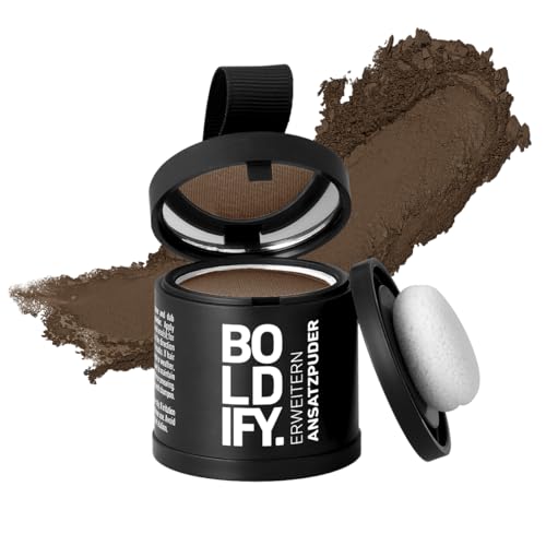 BOLDIFY Ansatzpuder ﻿Großpackung - Haar Concealer zur Haarverdichtung für Frauen und Männer, Grauabdeckung für 48h, wasserfestes Haar Make-up zum Ansatz kaschieren (Hellbraun) von Boldify