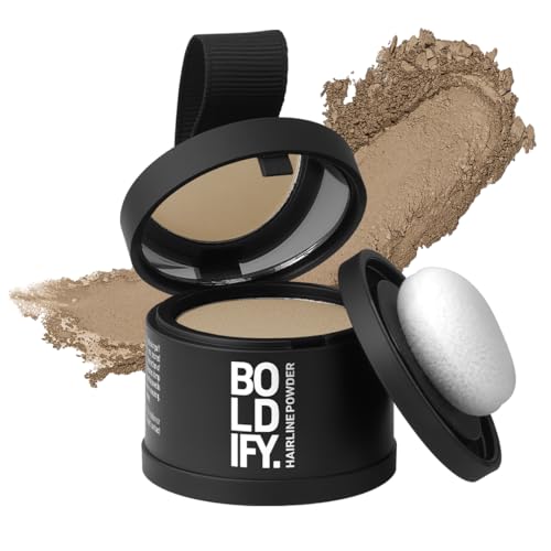 BOLDIFY Hairline Powder - Root Touch Up Hair Color for Gray Coverage - Bald Spot Concealing Hair Powder for Women & Men - 48-Hour Stain-Proof - Medium Blonde (4.5g) von Boldify