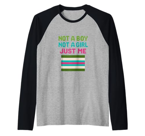 Agender Pride Just Me Green Neutral Jungen Raglan von Boldly Queer - Expressive Pride Apparel for All