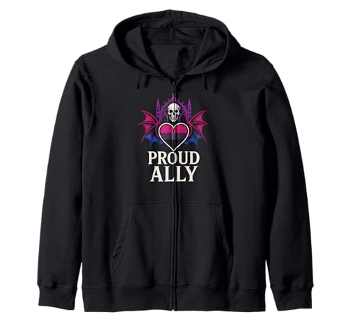 Bi Pride Proud Ally Retro Damen LGBTQ+ Sichtbarkeit Kapuzenjacke Bi Pride Proud Ally Retro Damen LGBTQ+ Sichtbarkeit Kapuzenjacke von Boldly Queer - Expressive Pride Apparel for All