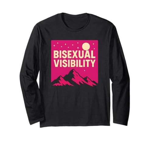 Bisexual Pride Visibility Retro Damen Bi-Flagge LGBTQ+ Langarmshirt von Boldly Queer - Expressive Pride Apparel for All