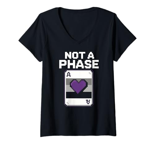 Damen Ace Pride Not a Phase Retro Unisex LGBTQ+ Unisex T-Shirt mit V-Ausschnitt Damen Ace Pride Not a Phase Retro Unisex LGBTQ+ Unisex T-Shirt mit V-Ausschnitt von Boldly Queer - Expressive Pride Apparel for All