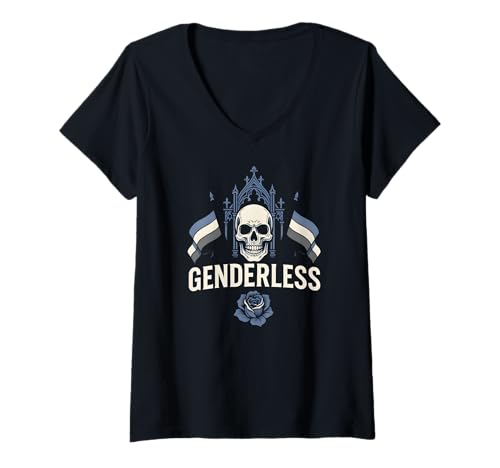 Damen Agender Pride Grün Schwarz Grau Unisex Nonbinary T-Shirt mit V-Ausschnitt Damen Agender Pride Grün Schwarz Grau Unisex Nonbinary T-Shirt mit V-Ausschnitt von Boldly Queer - Expressive Pride Apparel for All