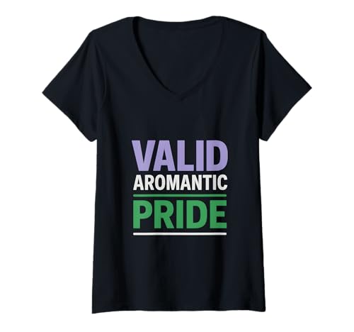 Damen Aromantic Pride Gültig Retro Unisex Love LGBTQ+ Unisex T-Shirt mit V-Ausschnitt Damen Aromantic Pride Gültig Retro Unisex Love LGBTQ+ Unisex T-Shirt mit V-Ausschnitt von Boldly Queer - Expressive Pride Apparel for All