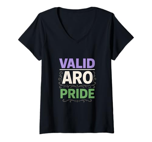 Damen Aromantic Pride Gültig Retro Unisex Love LGBTQ+ Unisex T-Shirt mit V-Ausschnitt Damen Aromantic Pride Gültig Retro Unisex Love LGBTQ+ Unisex T-Shirt mit V-Ausschnitt von Boldly Queer - Expressive Pride Apparel for All