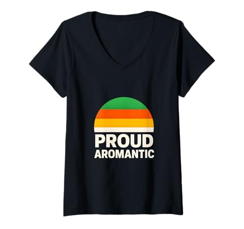 Damen Aromantic Pride LGBTQ+ Unisex mit grüner schwarzer Flagge T-Shirt mit V-Ausschnitt Damen Aromantic Pride LGBTQ+ Unisex mit grüner schwarzer Flagge T-Shirt mit V-Ausschnitt von Boldly Queer - Expressive Pride Apparel for All