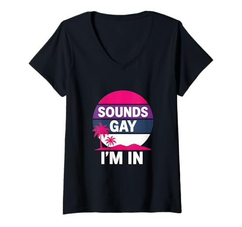 Damen Bisexual Pride Sounds Gay Vintage Damen LGBTQ+ T-Shirt mit V-Ausschnitt Damen Bisexual Pride Sounds Gay Vintage Damen LGBTQ+ T-Shirt mit V-Ausschnitt von Boldly Queer - Expressive Pride Apparel for All