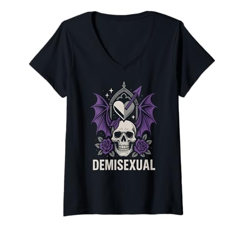 Damen Demisexual Pride Emotional Bond Bekleidung T-Shirt mit V-Ausschnitt Damen Demisexual Pride Emotional Bond Bekleidung T-Shirt mit V-Ausschnitt von Boldly Queer - Expressive Pride Apparel for All