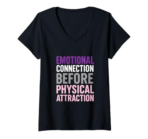 Damen Demisexual Pride Emotional Connection Herren Grau Lila T-Shirt mit V-Ausschnitt Damen Demisexual Pride Emotional Connection Herren Grau Lila T-Shirt mit V-Ausschnitt von Boldly Queer - Expressive Pride Apparel for All