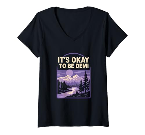 Damen Demisexual Pride It's Okay Vintage Damen T-Shirt mit V-Ausschnitt Damen Demisexual Pride It's Okay Vintage Damen T-Shirt mit V-Ausschnitt von Boldly Queer - Expressive Pride Apparel for All