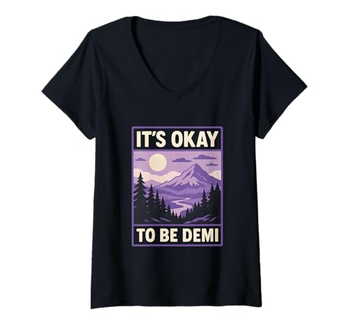 Damen Demisexual Pride It's Okay Vintage Damen T-Shirt mit V-Ausschnitt Damen Demisexual Pride It's Okay Vintage Damen T-Shirt mit V-Ausschnitt von Boldly Queer - Expressive Pride Apparel for All