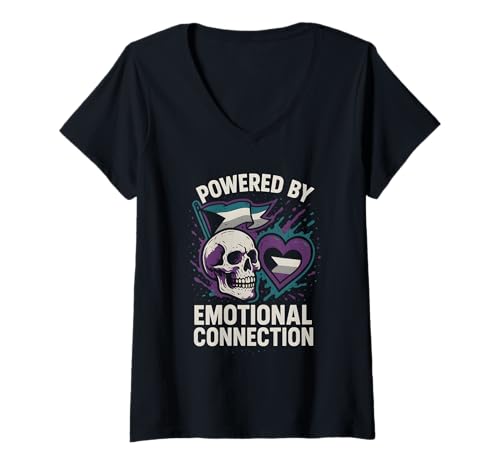 Damen Demisexueller Stolz, angetrieben durch emotionale Verbindung, Retro T-Shirt mit V-Ausschnitt Damen Demisexueller Stolz, angetrieben durch emotionale Verbindung, Retro T-Shirt mit V-Ausschnitt von Boldly Queer - Expressive Pride Apparel for All