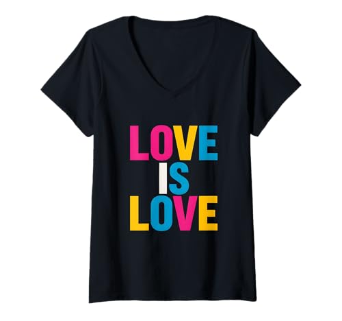 Damen Gay Pride Month Liebe ist Liebe Rainbow Pride Cool LGBTQ+ T-Shirt mit V-Ausschnitt Damen Gay Pride Month Liebe ist Liebe Rainbow Pride Cool LGBTQ+ T-Shirt mit V-Ausschnitt von Boldly Queer - Expressive Pride Apparel for All