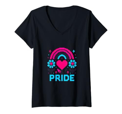 Damen Gay Pride Parade Monat Rainbow Pride LGBTQ+ T-Shirt mit V-Ausschnitt Damen Gay Pride Parade Monat Rainbow Pride LGBTQ+ T-Shirt mit V-Ausschnitt von Boldly Queer - Expressive Pride Apparel for All