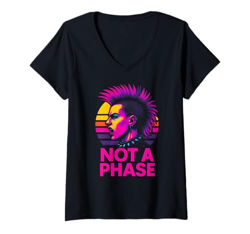 Damen Gay Punk ist keine Phase Rainbow Pride. T-Shirt mit V-Ausschnitt Damen Gay Punk ist keine Phase Rainbow Pride. T-Shirt mit V-Ausschnitt von Boldly Queer - Expressive Pride Apparel for All