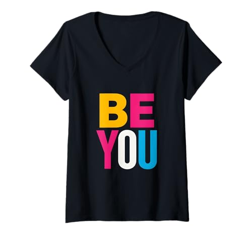 Damen Genderfluid Pride Be You Retro-Unisex Freedom T-Shirt mit V-Ausschnitt Damen Genderfluid Pride Be You Retro-Unisex Freedom T-Shirt mit V-Ausschnitt von Boldly Queer - Expressive Pride Apparel for All