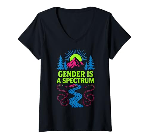 Damen Genderfluid Pride Spectrum Expression LGBTQ+ Preismonat T-Shirt mit V-Ausschnitt Damen Genderfluid Pride Spectrum Expression LGBTQ+ Preismonat T-Shirt mit V-Ausschnitt von Boldly Queer - Expressive Pride Apparel for All
