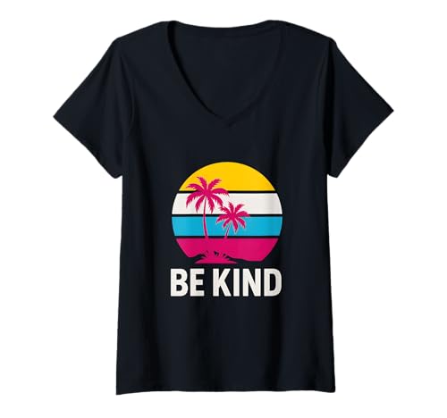 Damen Genderqueer Pride Be Kind Vintage Nichtbinäres LGBTQ+ T-Shirt mit V-Ausschnitt Damen Genderqueer Pride Be Kind Vintage Nichtbinäres LGBTQ+ T-Shirt mit V-Ausschnitt von Boldly Queer - Expressive Pride Apparel for All