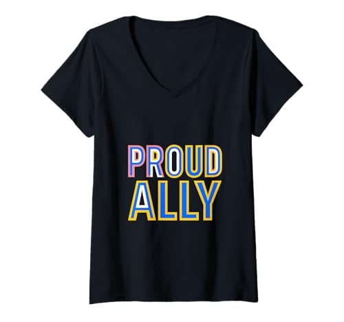 Damen Genderqueer Proud Ally Retro Unisex Lavendel LGBTQ+ T-Shirt mit V-Ausschnitt Damen Genderqueer Proud Ally Retro Unisex Lavendel LGBTQ+ T-Shirt mit V-Ausschnitt von Boldly Queer - Expressive Pride Apparel for All