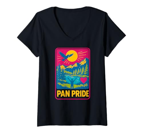 Damen Pan Pride Hearts Not Parts Vintage LGBTQ+ Pansexuell Unisex T-Shirt mit V-Ausschnitt Damen Pan Pride Hearts Not Parts Vintage LGBTQ+ Pansexuell Unisex T-Shirt mit V-Ausschnitt von Boldly Queer - Expressive Pride Apparel for All