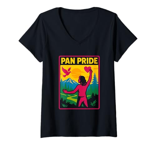 Damen Pan Pride Hearts Not Parts Vintage LGBTQ+ Pansexuell Unisex T-Shirt mit V-Ausschnitt Damen Pan Pride Hearts Not Parts Vintage LGBTQ+ Pansexuell Unisex T-Shirt mit V-Ausschnitt von Boldly Queer - Expressive Pride Apparel for All