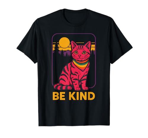 Gay Pride Süße Katze Be Kind Rainbow T-Shirt Gay Pride Süße Katze Be Kind Rainbow T-Shirt von Boldly Queer - Expressive Pride Apparel for All
