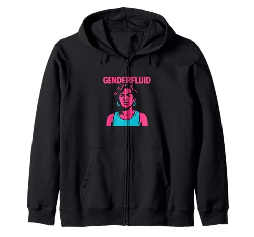 Genderfluid Pride Vintage Fluid für Damen Gender LGBTQ+ Kapuzenjacke Genderfluid Pride Vintage Fluid für Damen Gender LGBTQ+ Kapuzenjacke von Boldly Queer - Expressive Pride Apparel for All
