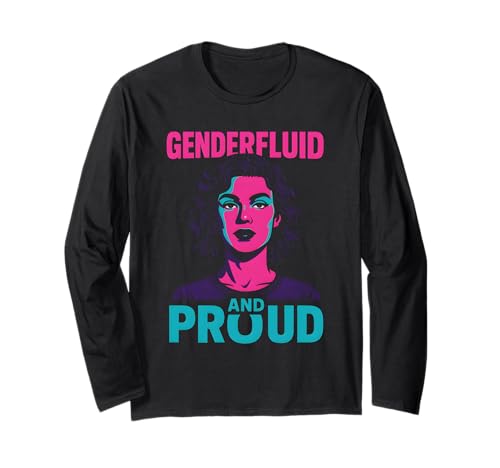 Genderfluid Pride Vintage Fluid für Damen Gender LGBTQ+ Langarmshirt Genderfluid Pride Vintage Fluid für Damen Gender LGBTQ+ Langarmshirt von Boldly Queer - Expressive Pride Apparel for All