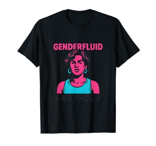 Genderfluid Pride Vintage Fluid für Damen Gender LGBTQ+ T-Shirt Genderfluid Pride Vintage Fluid für Damen Gender LGBTQ+ T-Shirt von Boldly Queer - Expressive Pride Apparel for All