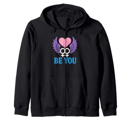Lesbian Pride Be You Retro-Frauen lieben LGBTQ+ Kapuzenjacke Lesbian Pride Be You Retro-Frauen lieben LGBTQ+ Kapuzenjacke von Boldly Queer - Expressive Pride Apparel for All