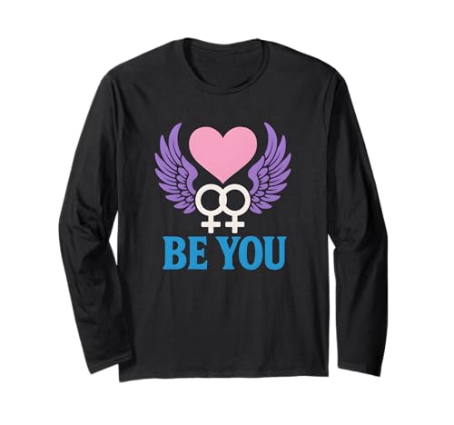 Lesbian Pride Be You Retro-Frauen lieben LGBTQ+ Langarmshirt Lesbian Pride Be You Retro-Frauen lieben LGBTQ+ Langarmshirt von Boldly Queer - Expressive Pride Apparel for All