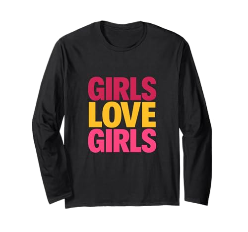 Lesbian Pride Girls lieben Frauen im Retro-LGBTQ+ Langarmshirt Lesbian Pride Girls lieben Frauen im Retro-LGBTQ+ Langarmshirt von Boldly Queer - Expressive Pride Apparel for All
