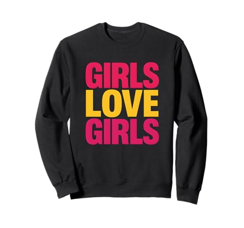 Lesbian Pride Girls lieben Frauen im Retro-LGBTQ+ Sweatshirt Lesbian Pride Girls lieben Frauen im Retro-LGBTQ+ Sweatshirt von Boldly Queer - Expressive Pride Apparel for All