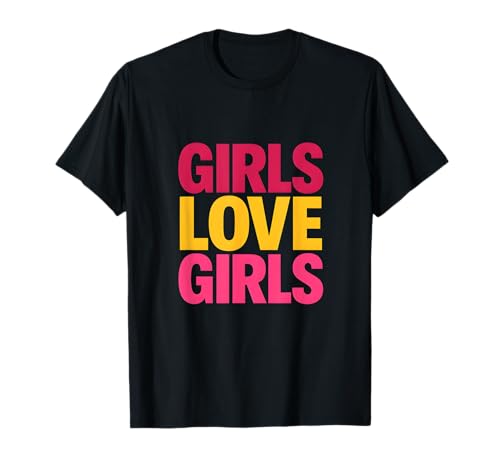 Lesbian Pride Girls lieben Frauen im Retro-LGBTQ+ T-Shirt Lesbian Pride Girls lieben Frauen im Retro-LGBTQ+ T-Shirt von Boldly Queer - Expressive Pride Apparel for All