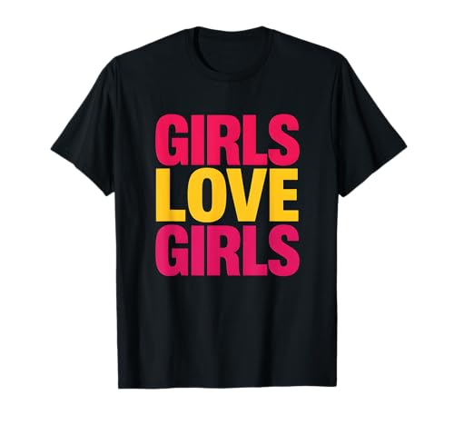 Lesbian Pride Girls lieben Frauen im Retro-LGBTQ+ T-Shirt Lesbian Pride Girls lieben Frauen im Retro-LGBTQ+ T-Shirt von Boldly Queer - Expressive Pride Apparel for All