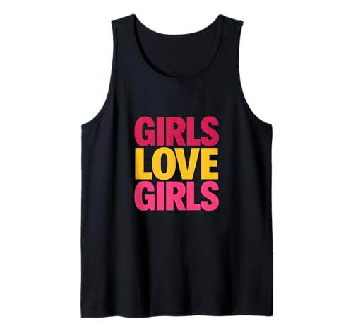 Lesbian Pride Girls lieben Frauen im Retro-LGBTQ+ Tank Top Lesbian Pride Girls lieben Frauen im Retro-LGBTQ+ Tank Top von Boldly Queer - Expressive Pride Apparel for All