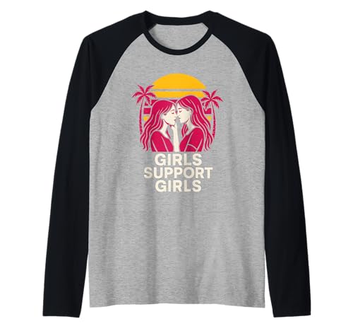 Lesbian Pride Girls unterstützen Mädchen Sapphic Retro LGBTQ+ Raglan Lesbian Pride Girls unterstützen Mädchen Sapphic Retro LGBTQ+ Raglan von Boldly Queer - Expressive Pride Apparel for All