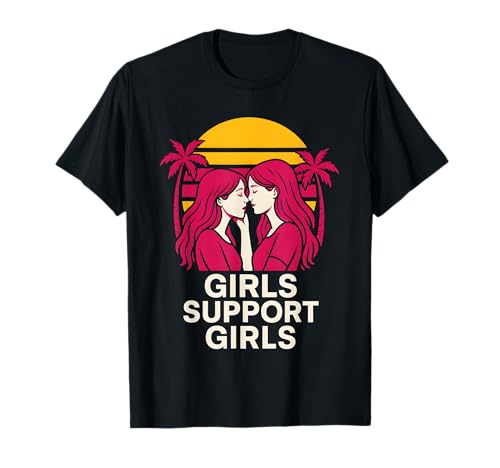 Lesbian Pride Girls unterstützen Mädchen Sapphic Retro LGBTQ+ T-Shirt Lesbian Pride Girls unterstützen Mädchen Sapphic Retro LGBTQ+ T-Shirt von Boldly Queer - Expressive Pride Apparel for All